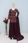 Jivika By Aashirwad Mor Bagh Heavy Chinon Sequence Work Designer Sharara Suits